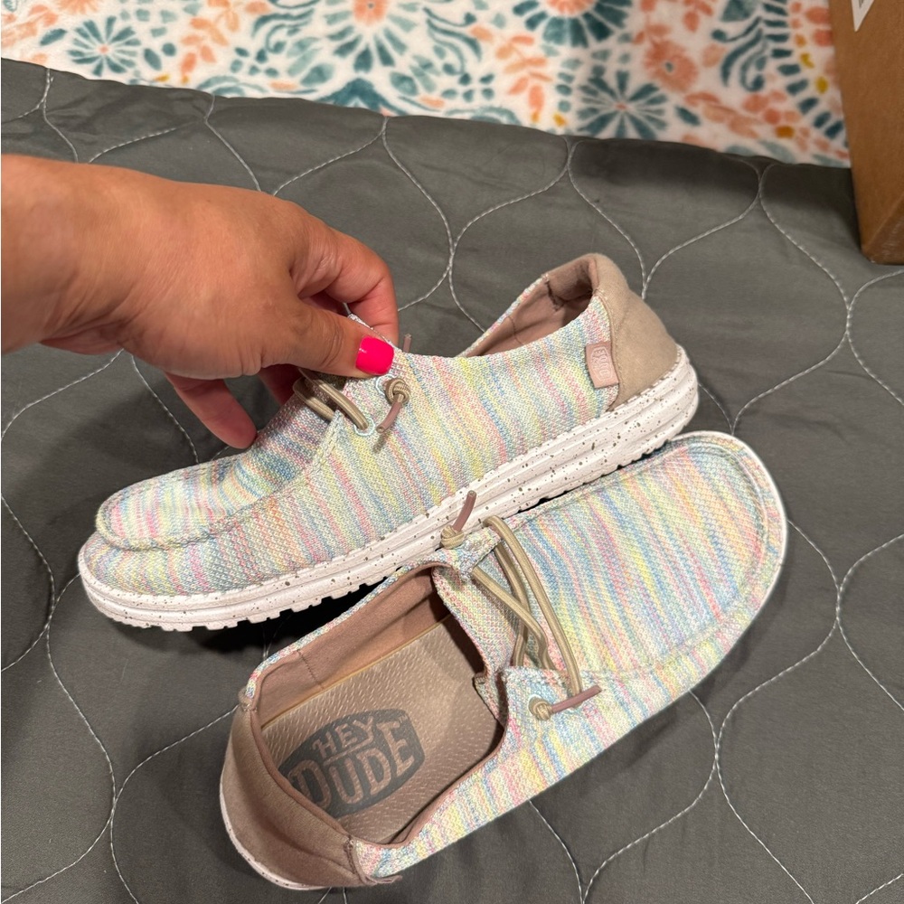 Hey Dude Women's Pastel Stripe Flats